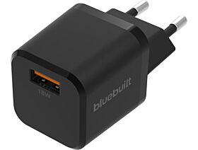 BlueBuilt Quick Charge Oplader met USB A Poort 18W Zwart
